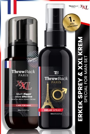 ThrowBack Parıs 2 Lİ Set XXL Erkek ve Bakım Seti – Hacim Destekleyici Krem +E...