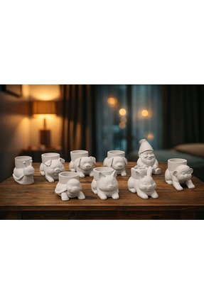 ROTA HOBİ 8'li Karışık Sevimli Hayvanlar ve Cüce Taş Tozu Boyama Seti