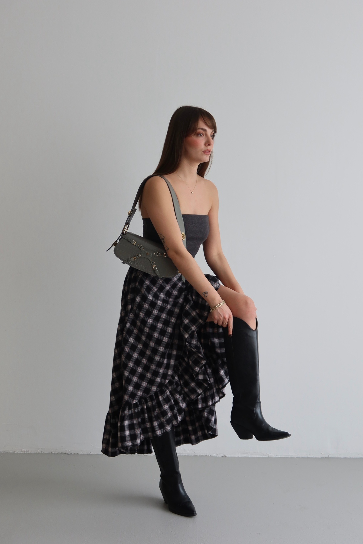 By ÖTE  Premium ekose etek - Görsel 5