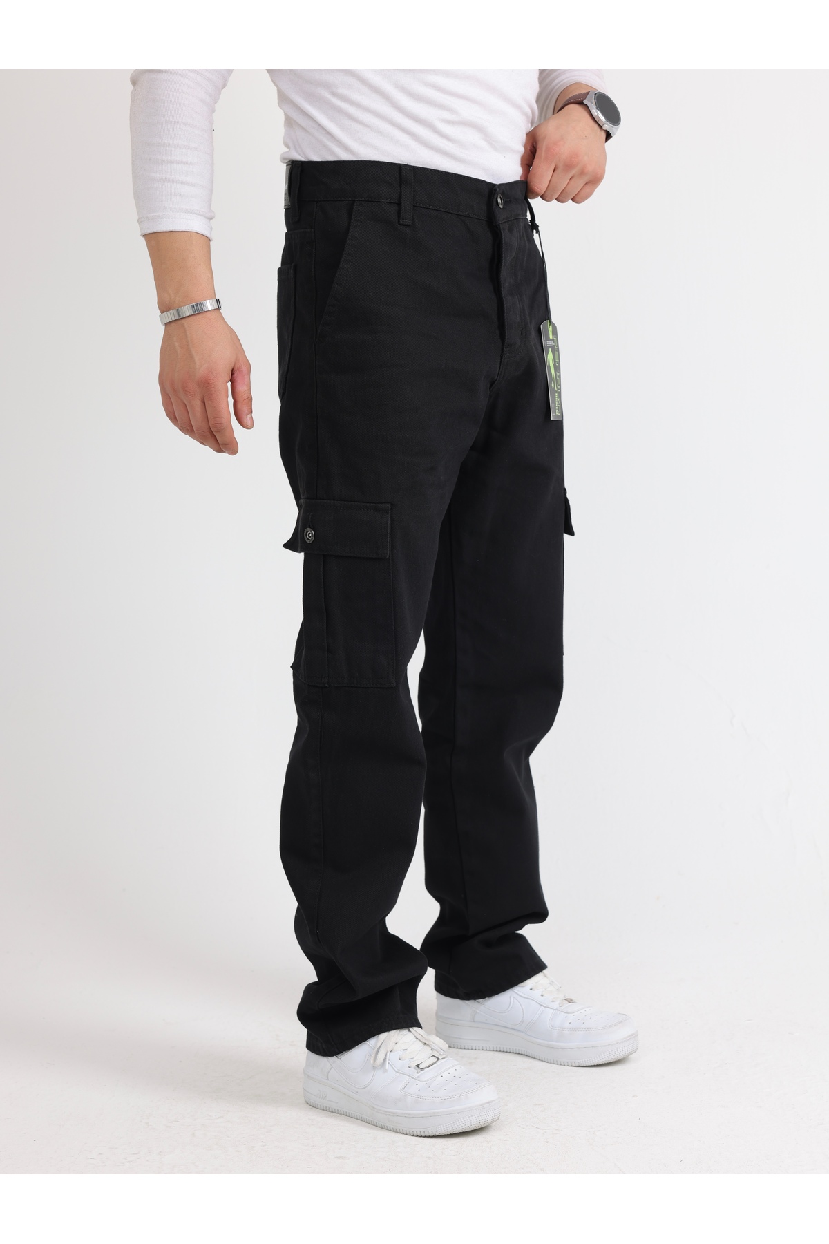 Erkek Baggy Kargo Cepli Siyah Pantolon — مشکی 2317 — تصویر 2 از 3