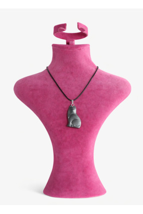 ELFShoppıng Siyah Obsidyen Doğaltaş Kedi Figürlü Kolye – Ayarlanabilir Siyah ...