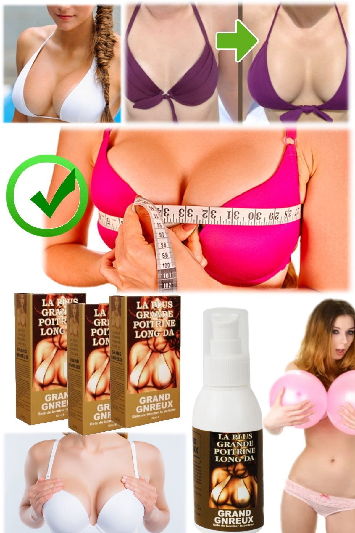 Munico 3 Adet X Kadınlar Için Doğal Evde Esnetik Göğüs 100ml Sprey Losyon Sıkılaştırma Dikleştirme fotoğrafı 6 (önizleme)