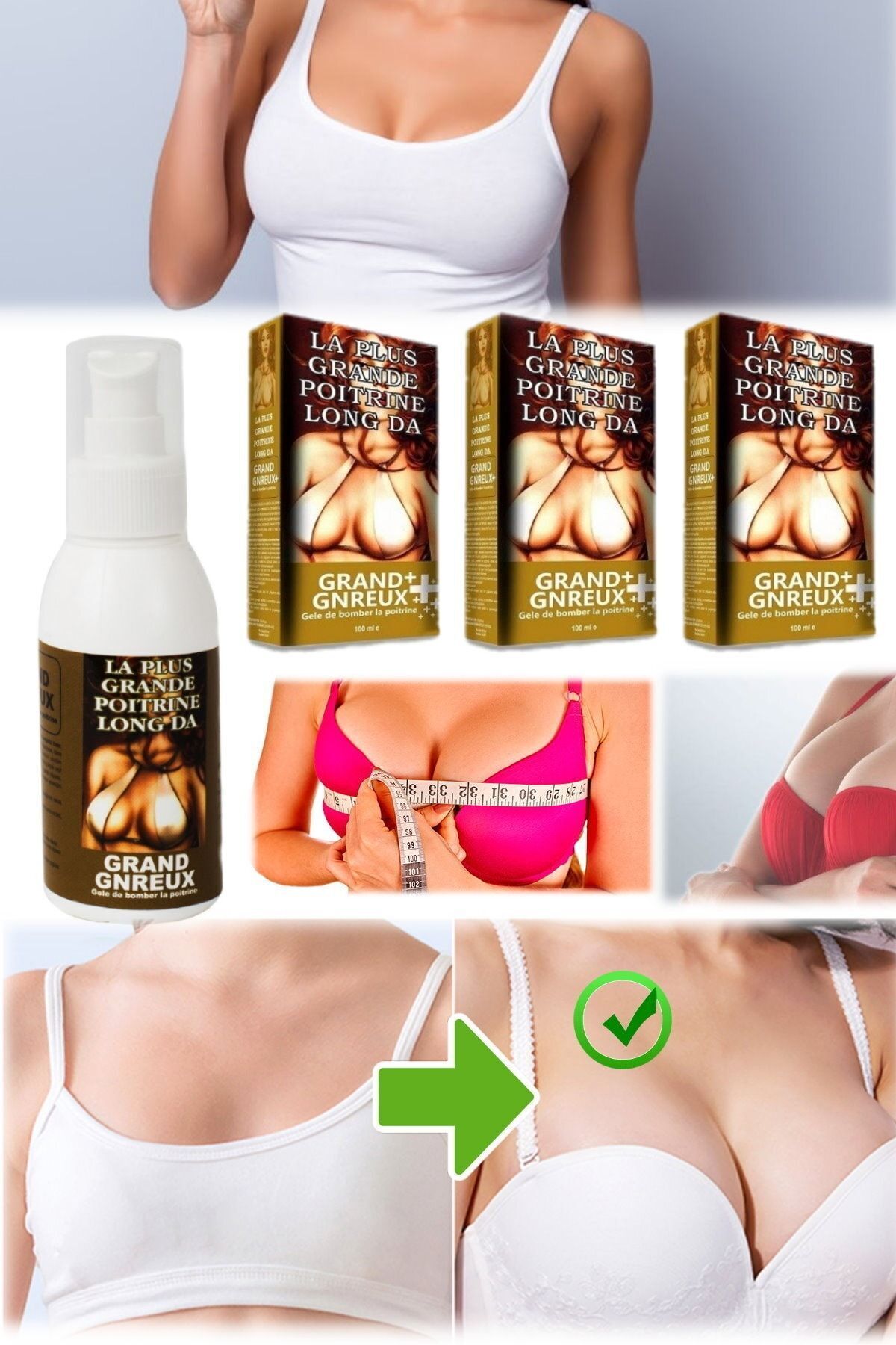 Munico 3 Adet X Kadınlar Için Doğal Evde Esnetik Göğüs 100ml Sprey Losyon Sıkılaştırma Dikleştirme fotoğrafı 7 (önizleme)