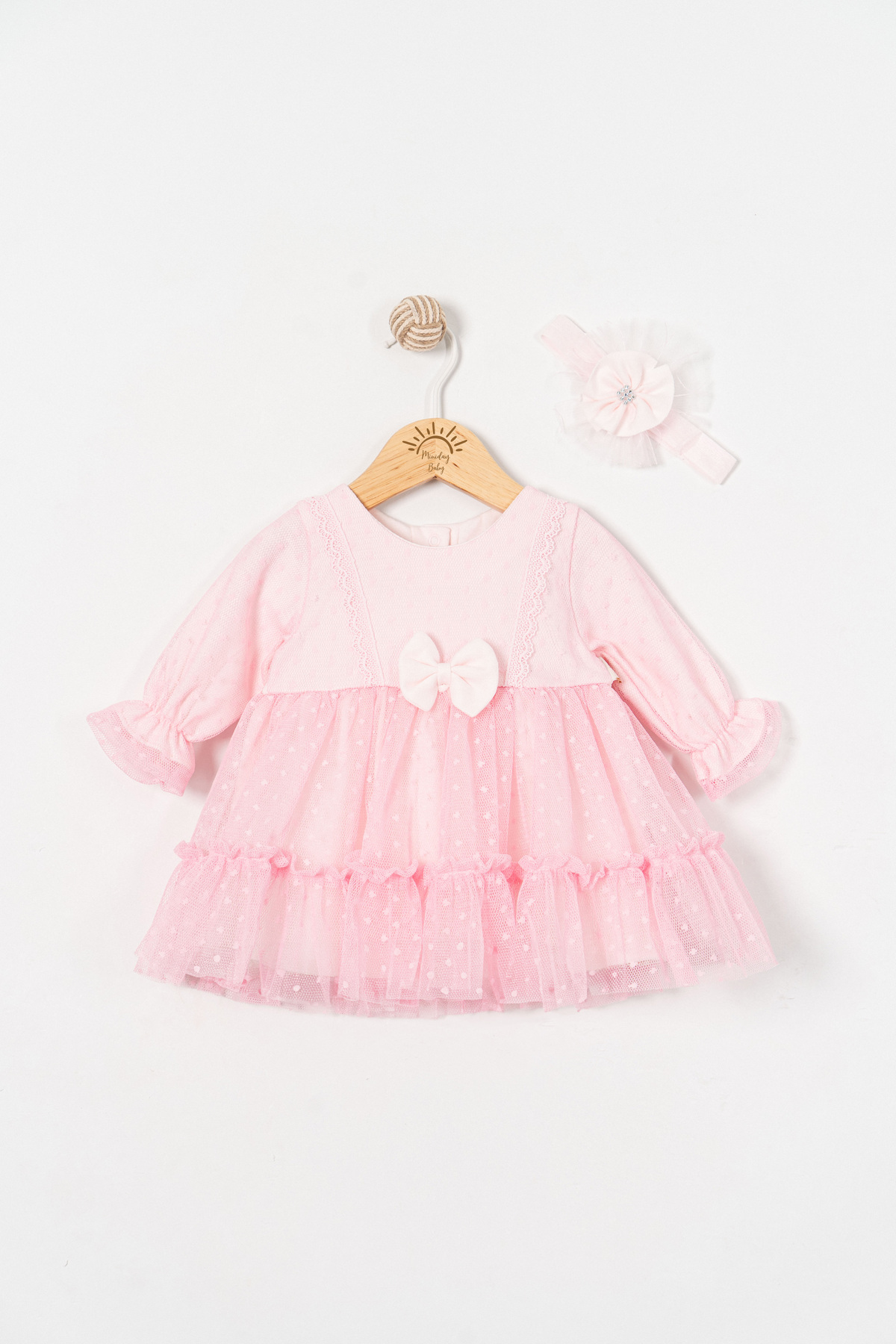 Miniday Baby Kız Bebek Mevlütlük Elbise Bandanalı Dantelli Yeni doğan Hastane çıkışı Gelinlik Abiye Mevlitlik 416 fotoğrafı 2 (önizleme)