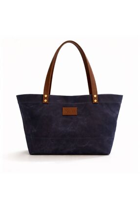 Noa Bag NOÁ Su Geçirmez Kanvas Tote Çanta – Günlük Kullanım, Gerçek Deri Sap