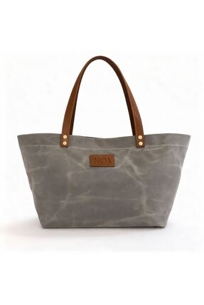 Noa Bag NOÁ Su Geçirmez Kanvas Tote Çanta – Günlük Kullanım, Gerçek Deri Sap