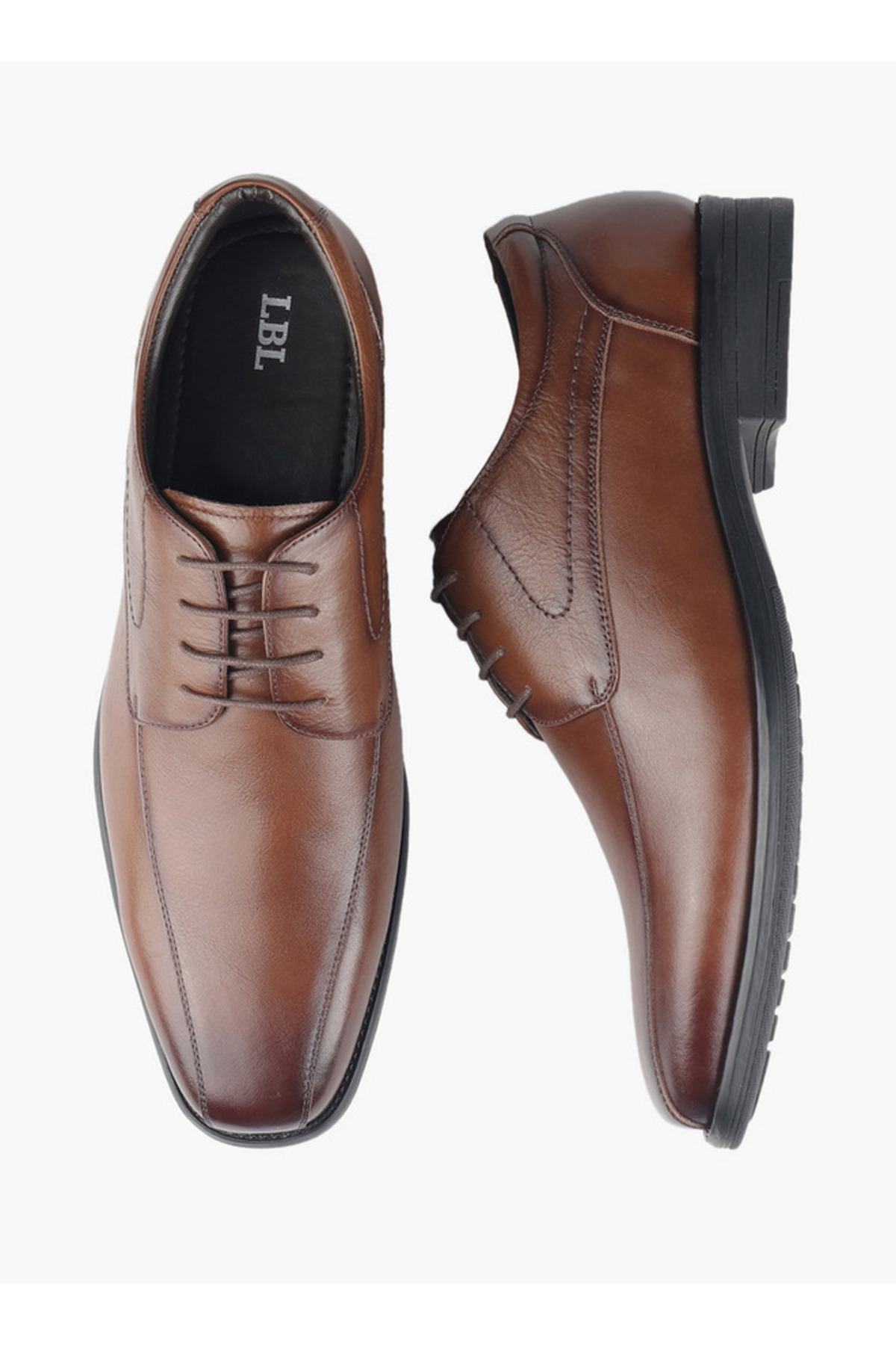 LBL by Shoexpress Men Lace-Up Leather Derby Shoes