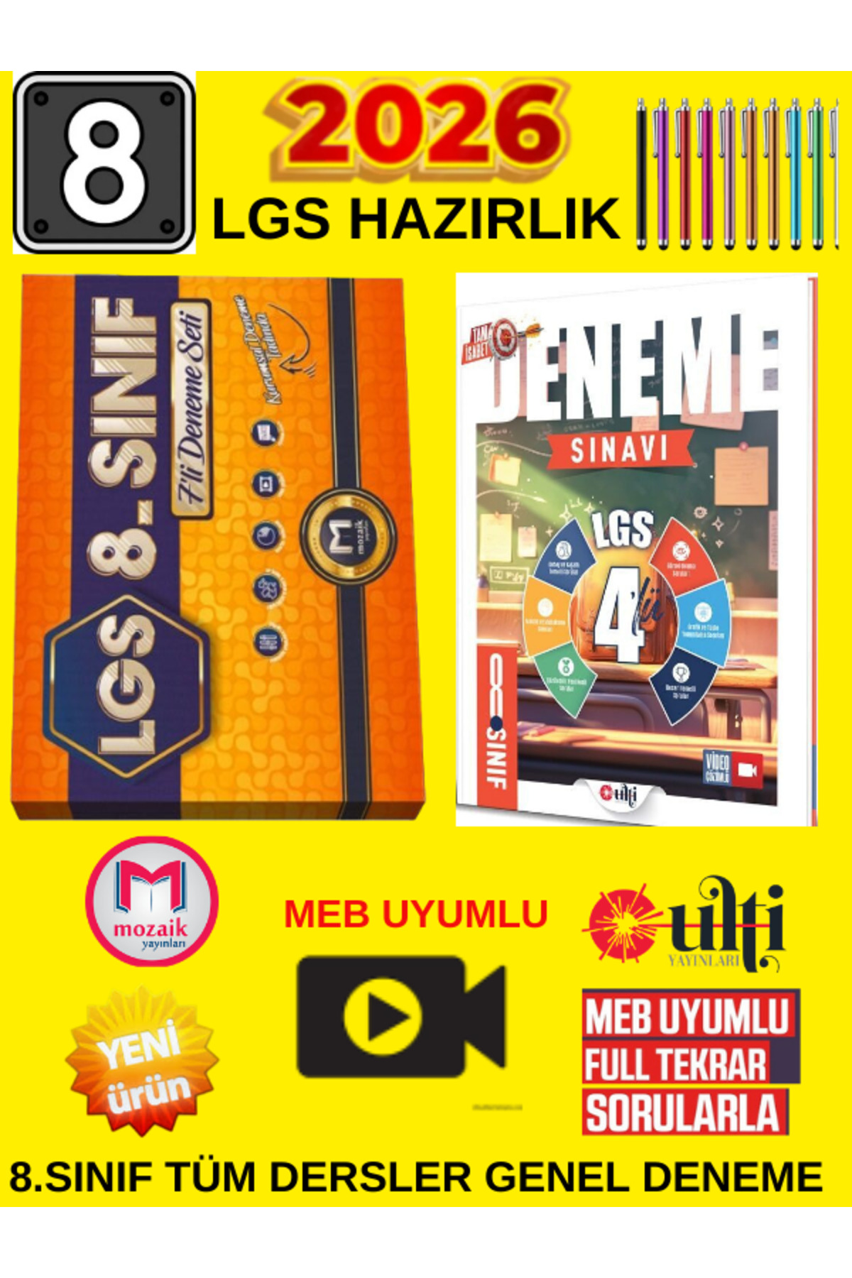◆ 超美品◆リニューアルミライグリッシュDVD,CDセット Mozaik Yayınları Mozaik & Ulti 8. Sınıf LGS 2026 Deneme Seti (11