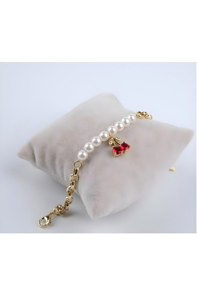 BLACKLUNA JEWELRY KİRAZ CHARMLI İNCİ BİLEKLİK