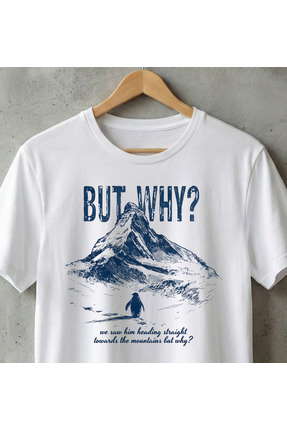 Beevos But Why Penguen Baskılı Premium Pamuk Basic T-shirt Bisiklet Yaka Raha...