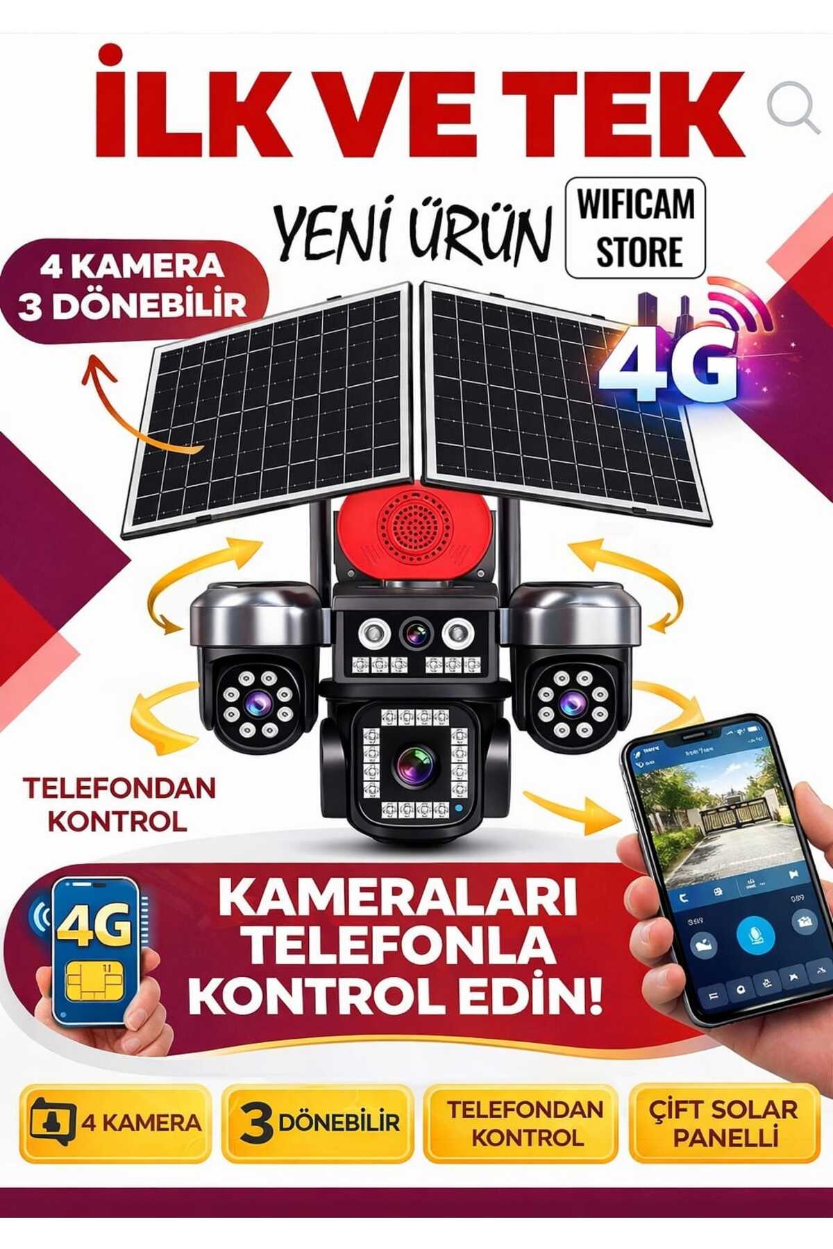 sunnypalmさん WİFİCAM Avenir S446 4 Kameralı 3ü Motorlu 4G Solar Kamera Hieasy