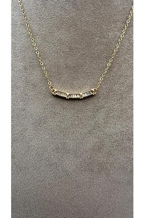 LUNAR by Duygu İNCE HALKA ZİNCİRLİ ZİRKON TAŞ DETAYLI ÇELİK KOLYE