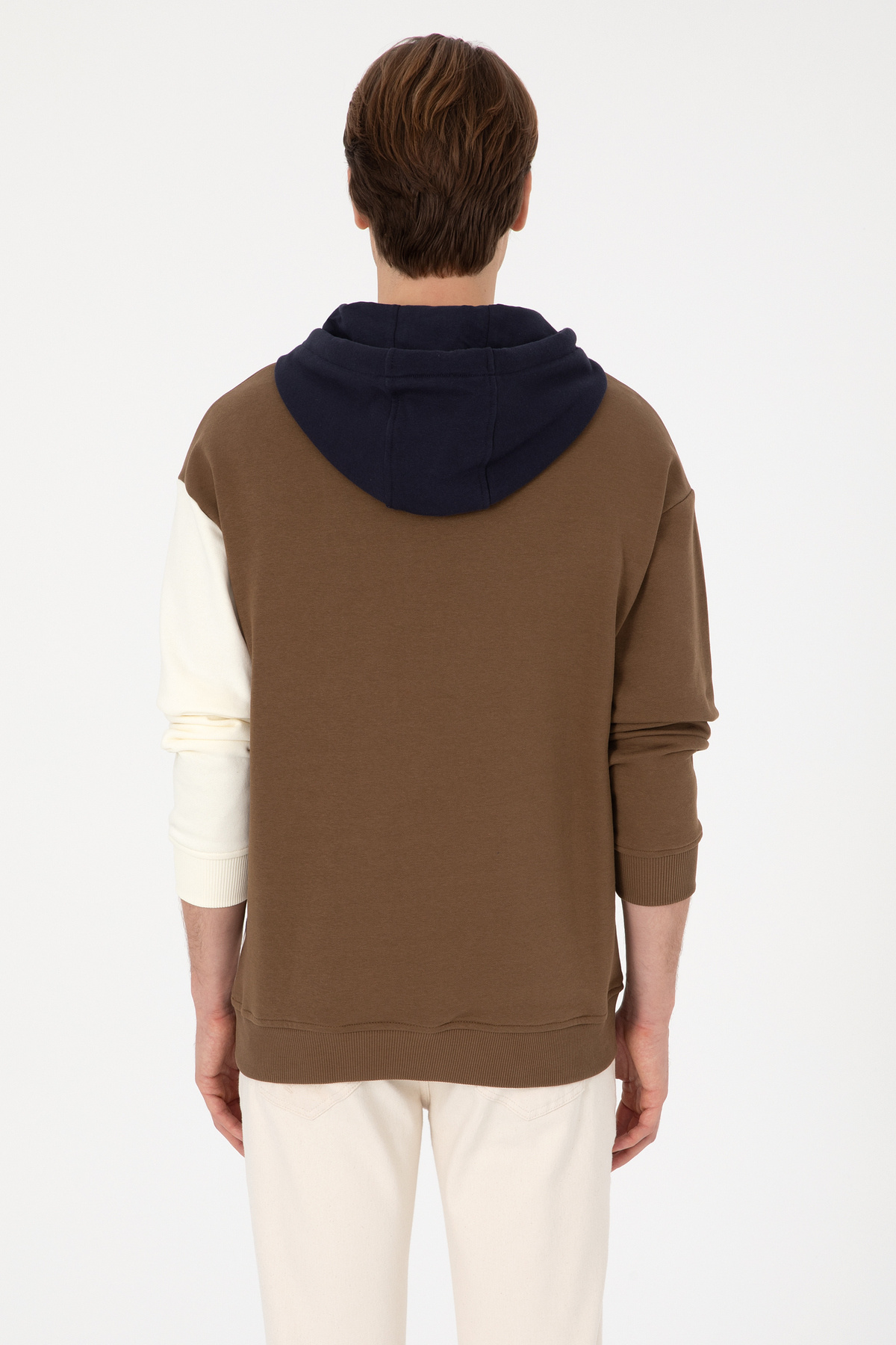 U.S. Polo Assn. Erkek Comfort Fit Kapülonlu Haki Sweatshirt 50309344-VR027 görsel 5
