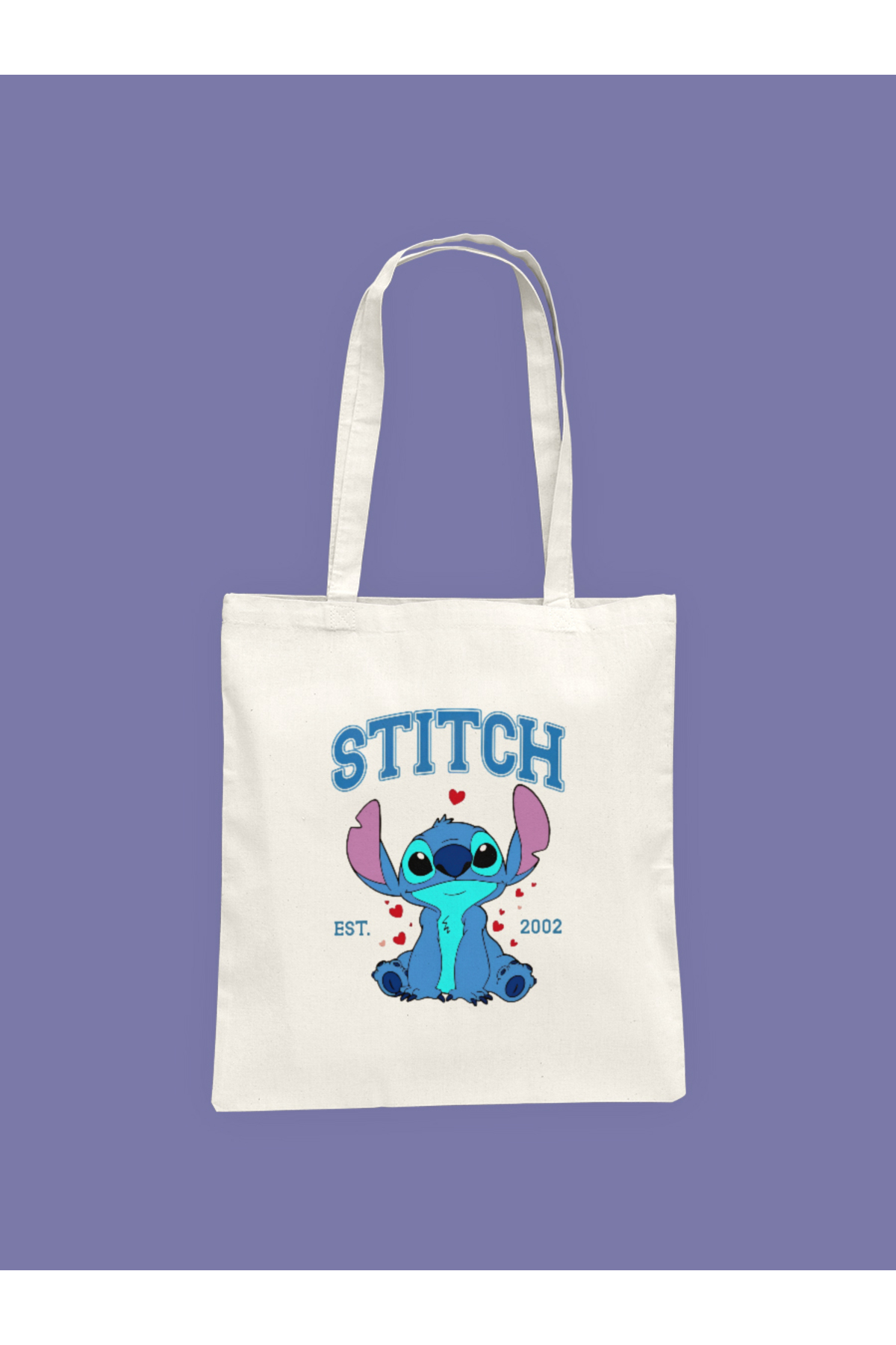 Hayali Şeyler  Sevimli Stich Baskılı Bez Çanta