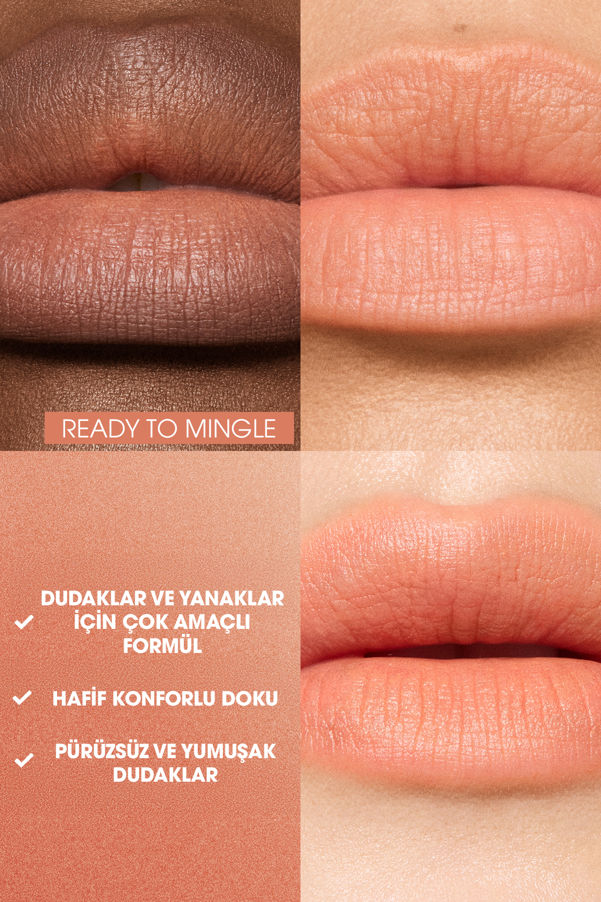 رژ لب مات مرطوب کننده پودری Kiss Hazy - Ready To Mingle