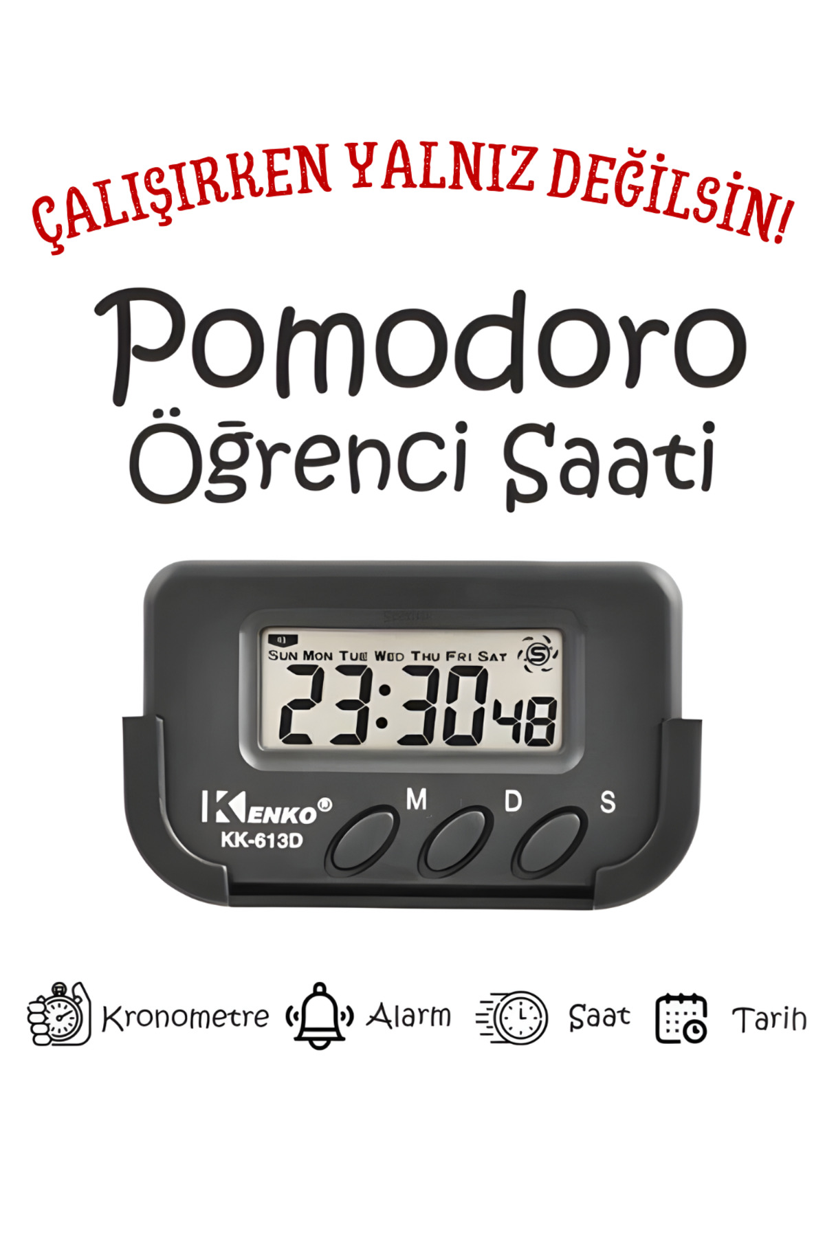 Pomodoro Student Clock - Study Clock with Stopwatch - Digital Desk Clock