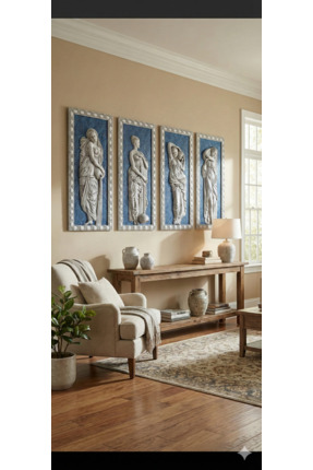 Albeno Masumlar Çeşmesi 3D Kabartma Rölyef Tablo - 4'lü Set