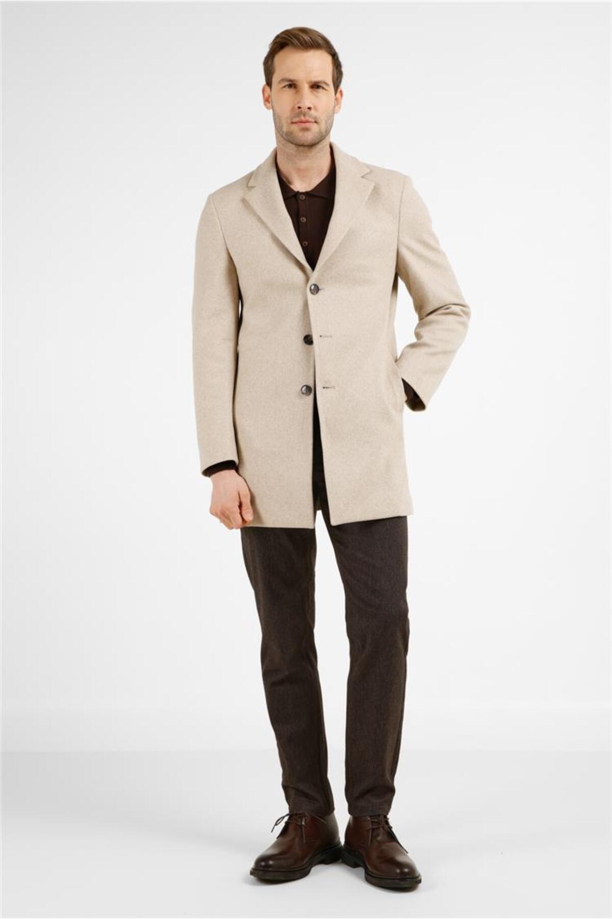 یقه تک بژ Flexible Slim Fit Classic Stash Coat 1005255101 — رنگارنگ — تصویر 2 از 6
