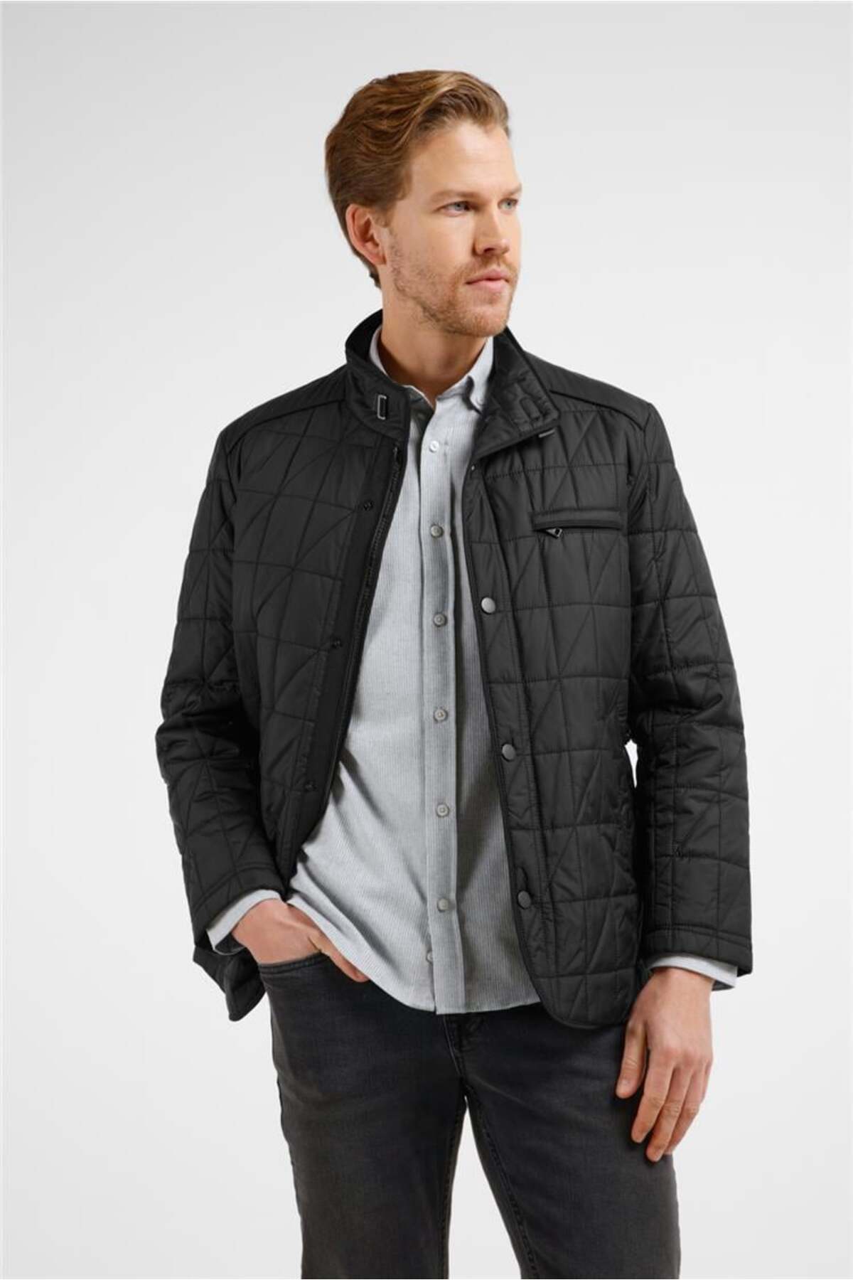 İmza  Siyah Dik Yaka Slim Fit Classic Kaban 1008255153 - Görsel 3