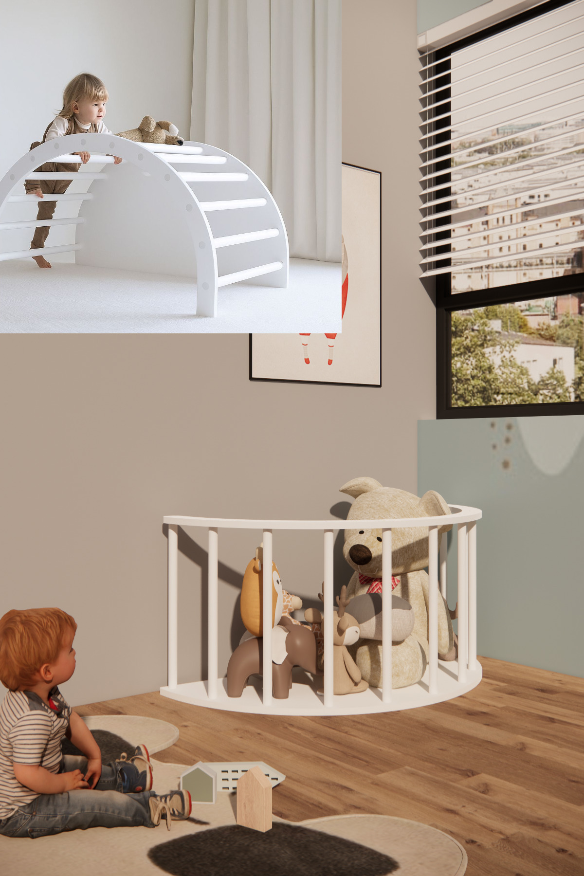 Solto Home KC30-430 Montessori Çok Amaçlı Minderli Salıncak Tırmanma Kaydırak Masa Oyuncak Organizer fotoğrafı 6 (önizleme)