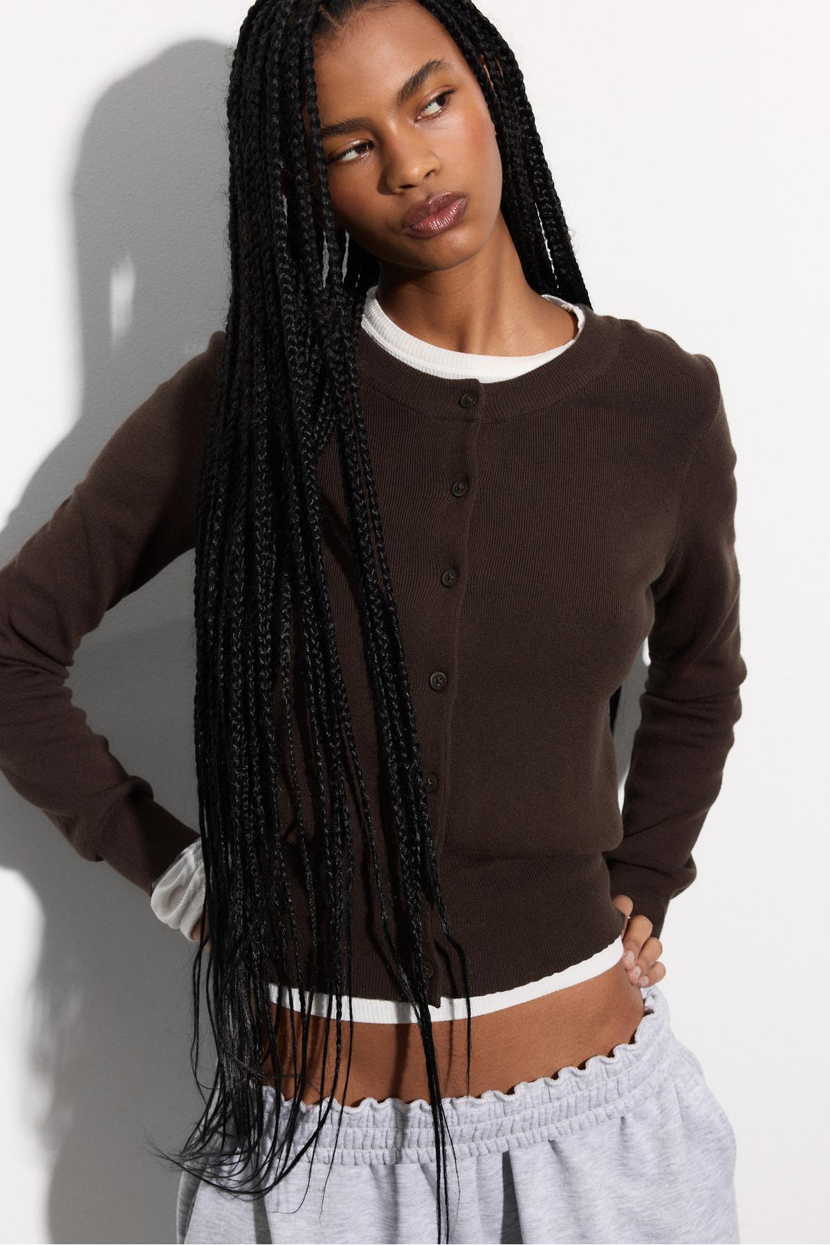 Stradivarius  Düğmeli triko hırka - Görsel 3