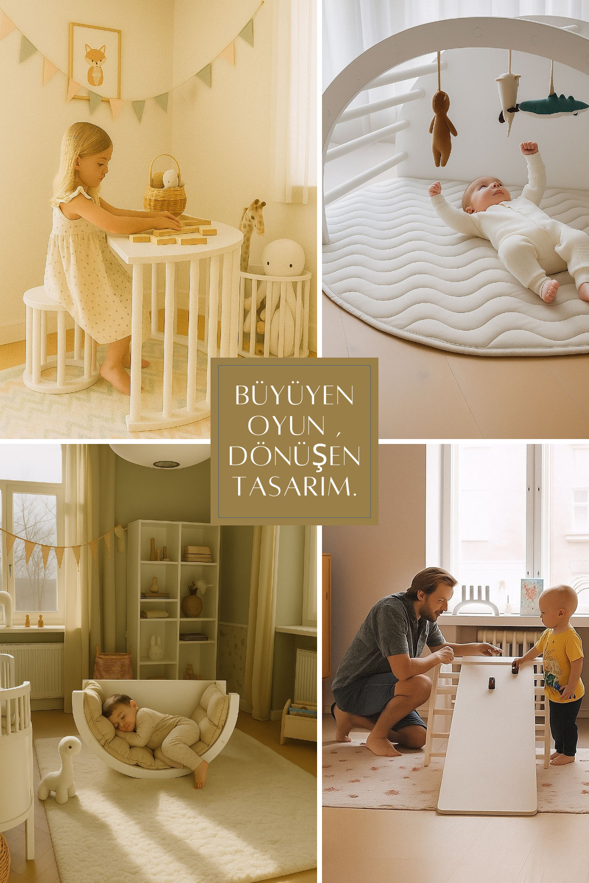 Solto Home KC30-430 Montessori Çok Amaçlı Minderli Salıncak Tırmanma Kaydırak Masa Oyuncak Organizer fotoğrafı 3 (önizleme)