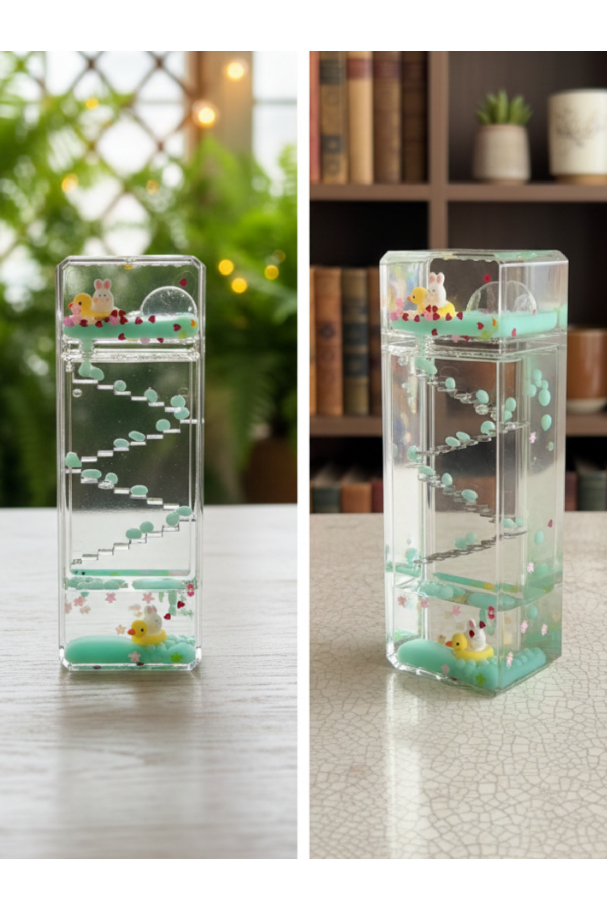 Cute Figure Mill Non-Sinking Liquid Hourglass