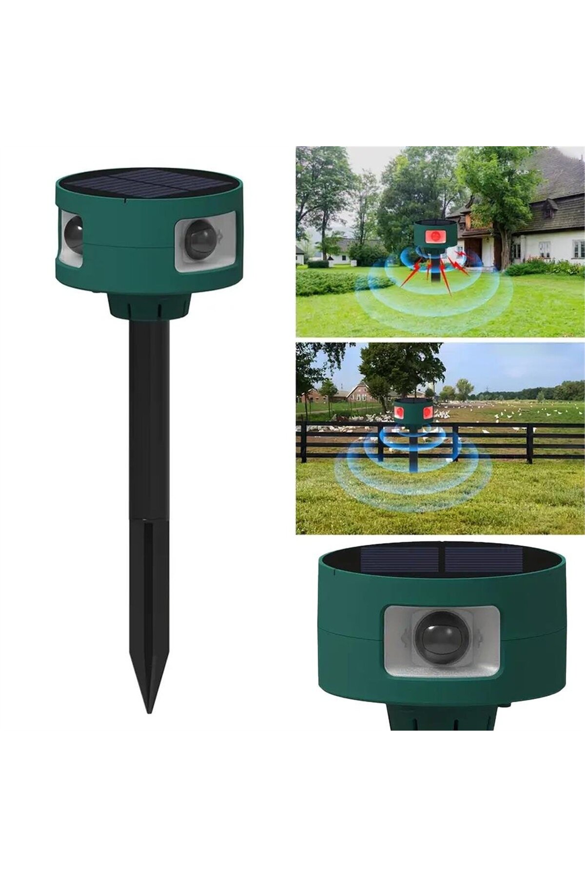 Genel Markalar PM-26948 Ultrasonic Sesli Solar Hayvan Kovucu Alarm Cihazı 360 Derece Sensörlü - Fiyatı, Yorumları