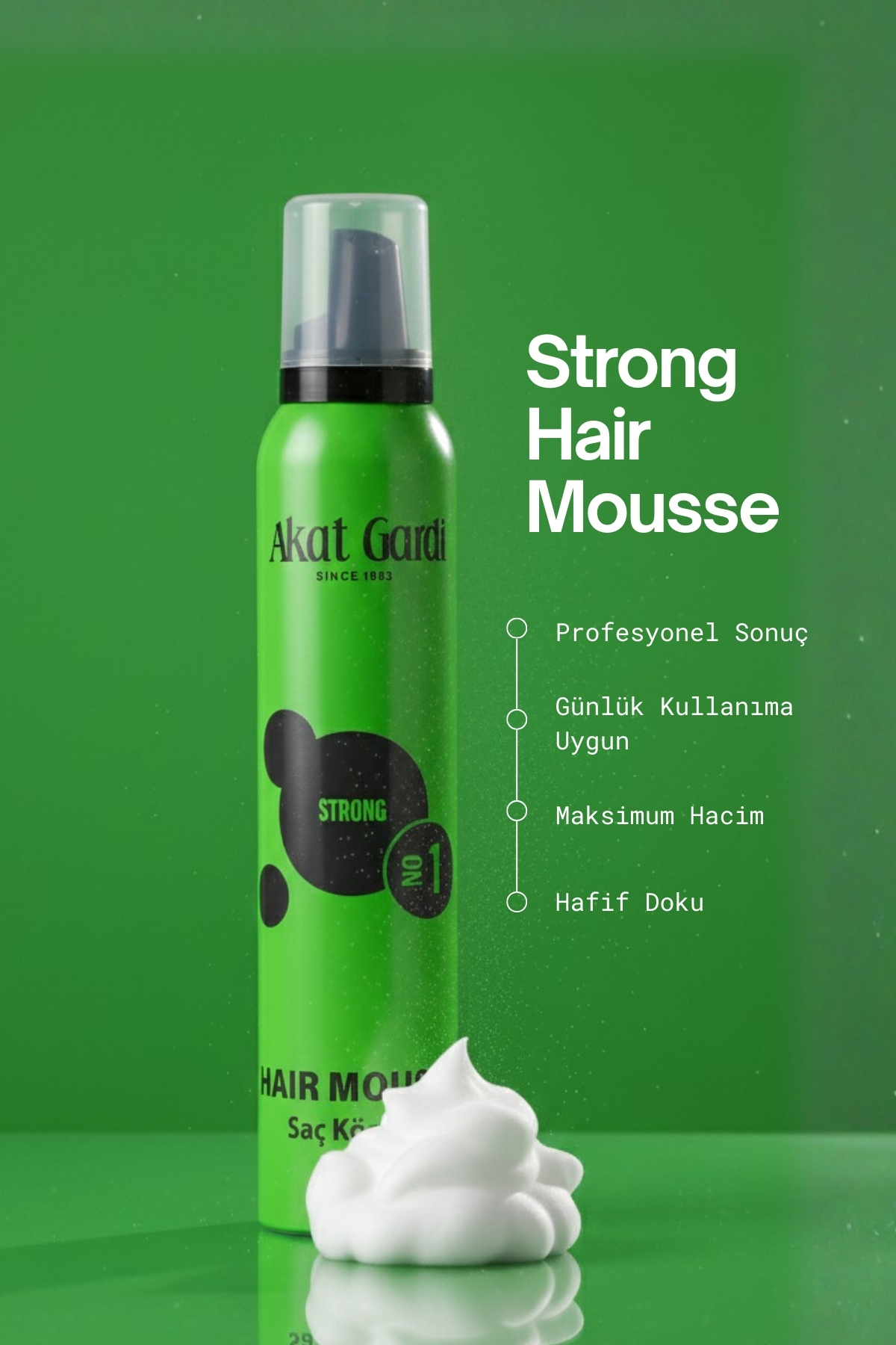 Saç Köpüğü Strong No:1 Yeşil 200 ml — TYC50BAC6ACD67135DD94DA00 — تصویر 3 از 4