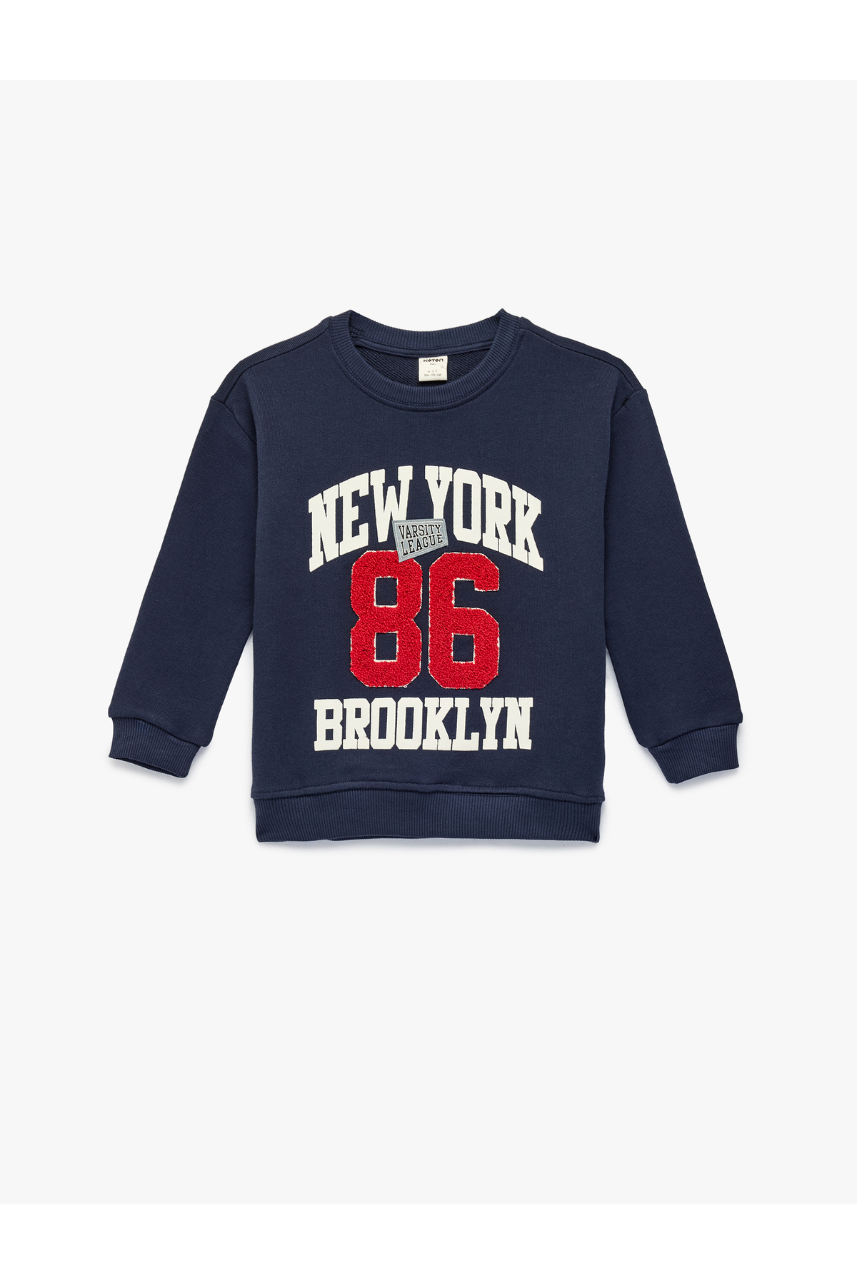 Koton Pamuklu Şardonlu Uzun Kollu Bisiklet Yaka Baskılı Oversize Sweatshirt fotoğrafı 3 (önizleme)