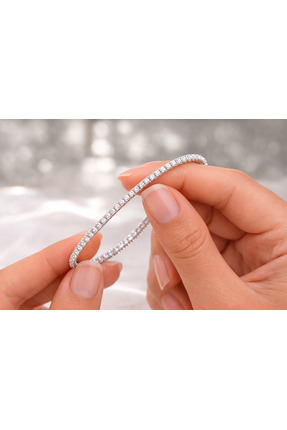 Z&T ACCESORIES İnce Zirkon Taşlı Su Yolu Bileklik