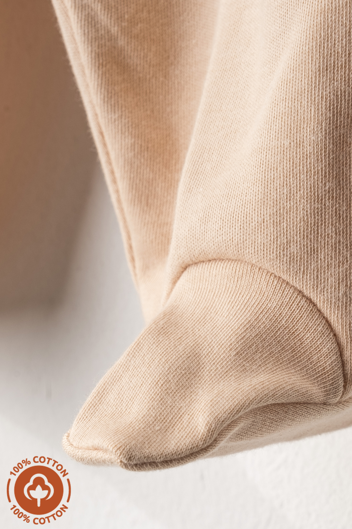 Miniel Unisex Bebek Penye Organik Pamuklu Fil Baskılı 0-6 Ay Patikli Bebek Tek Alt 3'lü Set fotoğrafı 3 (önizleme)