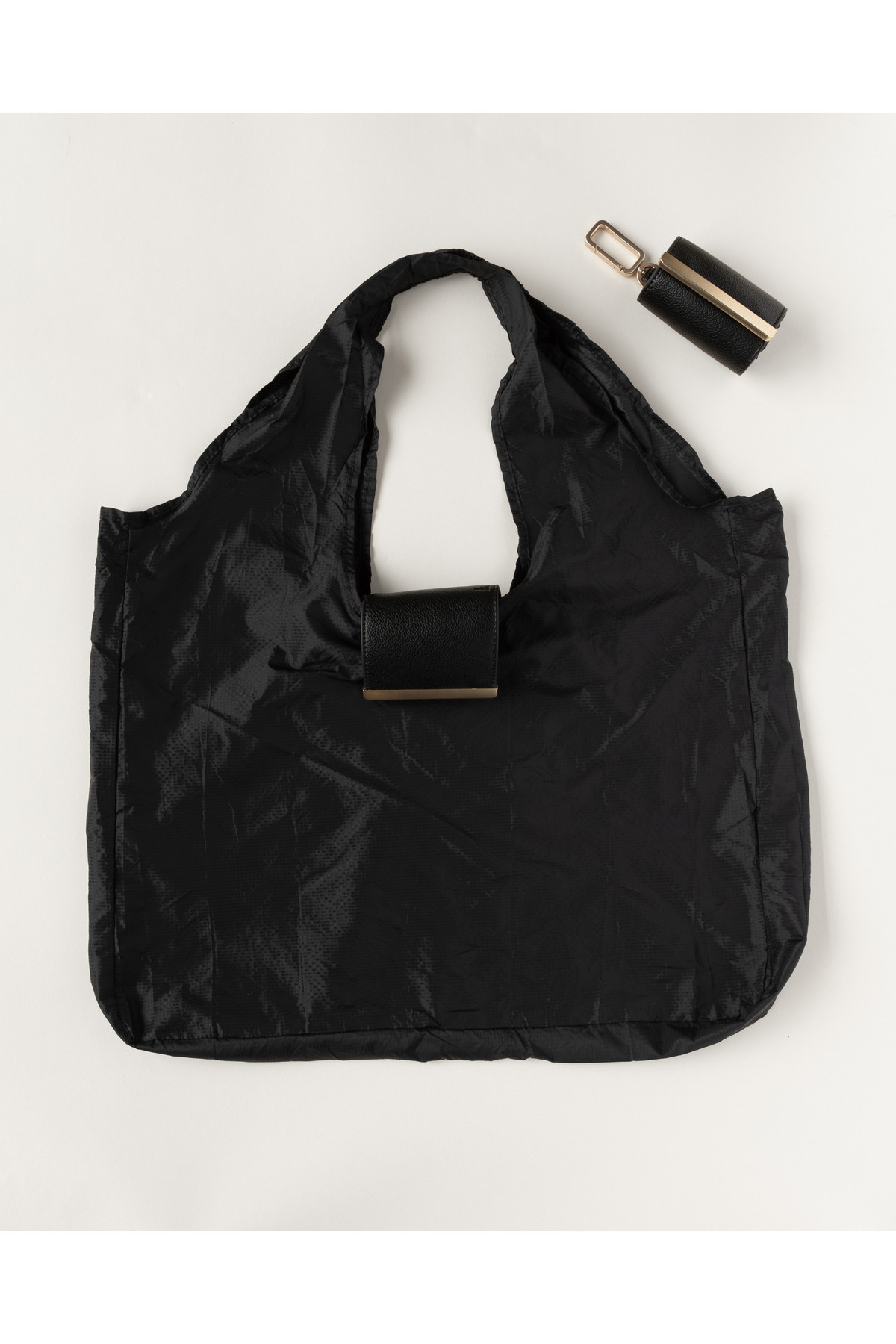 Pocket Fold Charm Olabilen Su Geçirmez Charm Detay Katlanabilir Tote Çanta
