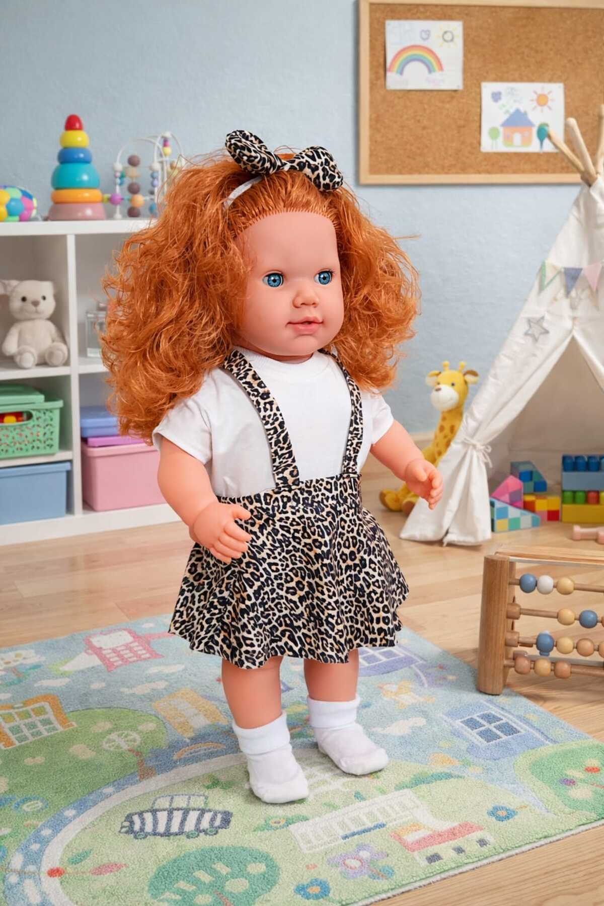 ŞAŞKIN HOUSE SEVİMLİ KONUŞAN SESLİ LEOPAR JİLELİ BEBEK OYUN VE UYKU ARKADAŞI 65 CM ET BEBEK fotoğrafı 2 (önizleme)