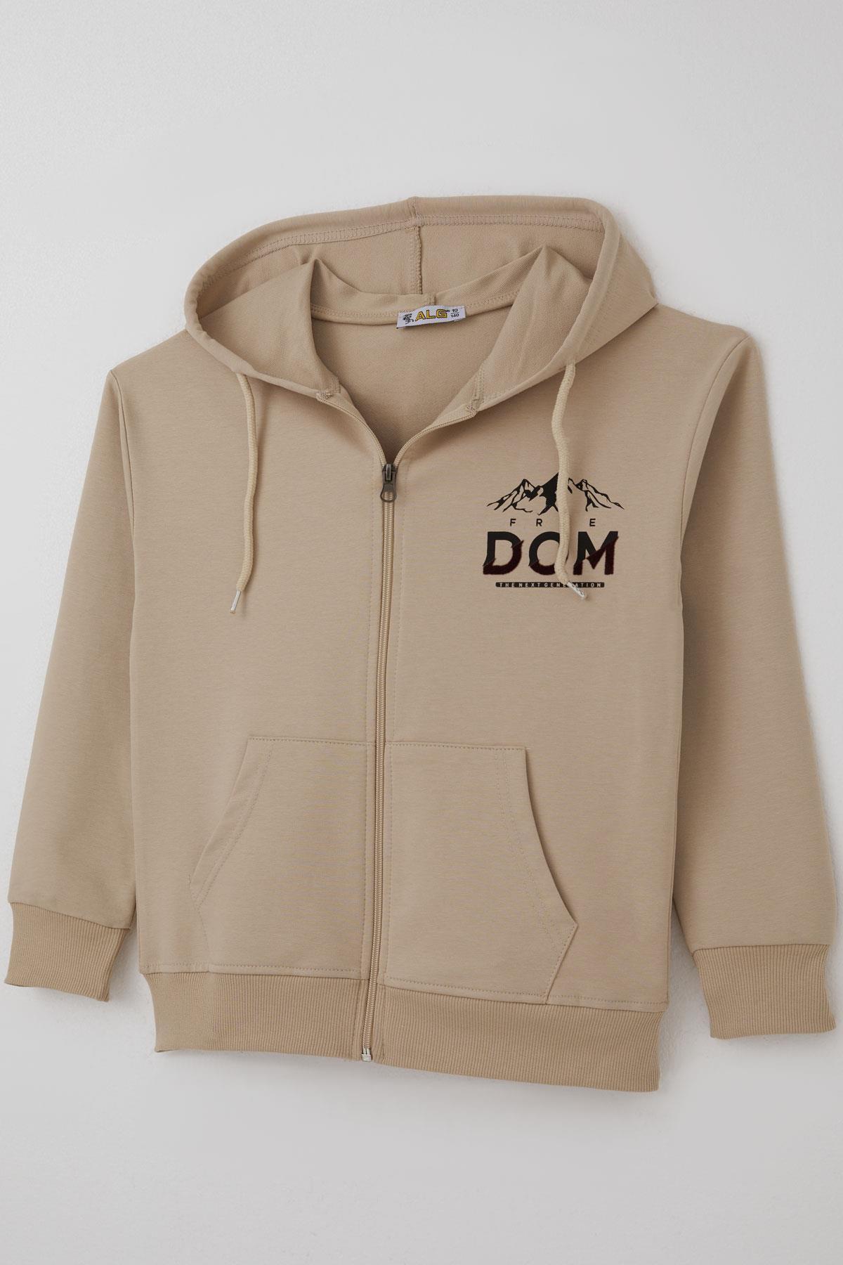 ALG Boy's Cardigan with Zipper, Motivational Themed, Printed on