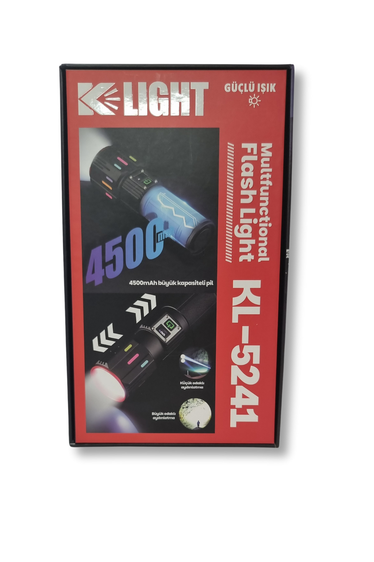 KLIGHT 3000 Lümen Şarjlı El Feneri - 4500mAh Powerbank Özellikli