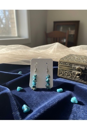 Meneva Aksesuar Mavi Doğal Taş Küpe