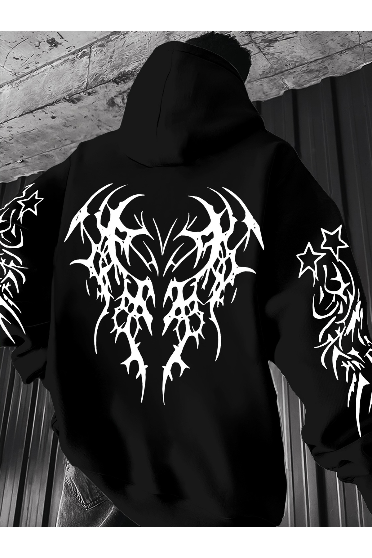 GALASHOP Erkekler için Hoodie with a Dark-Themed Baskılı