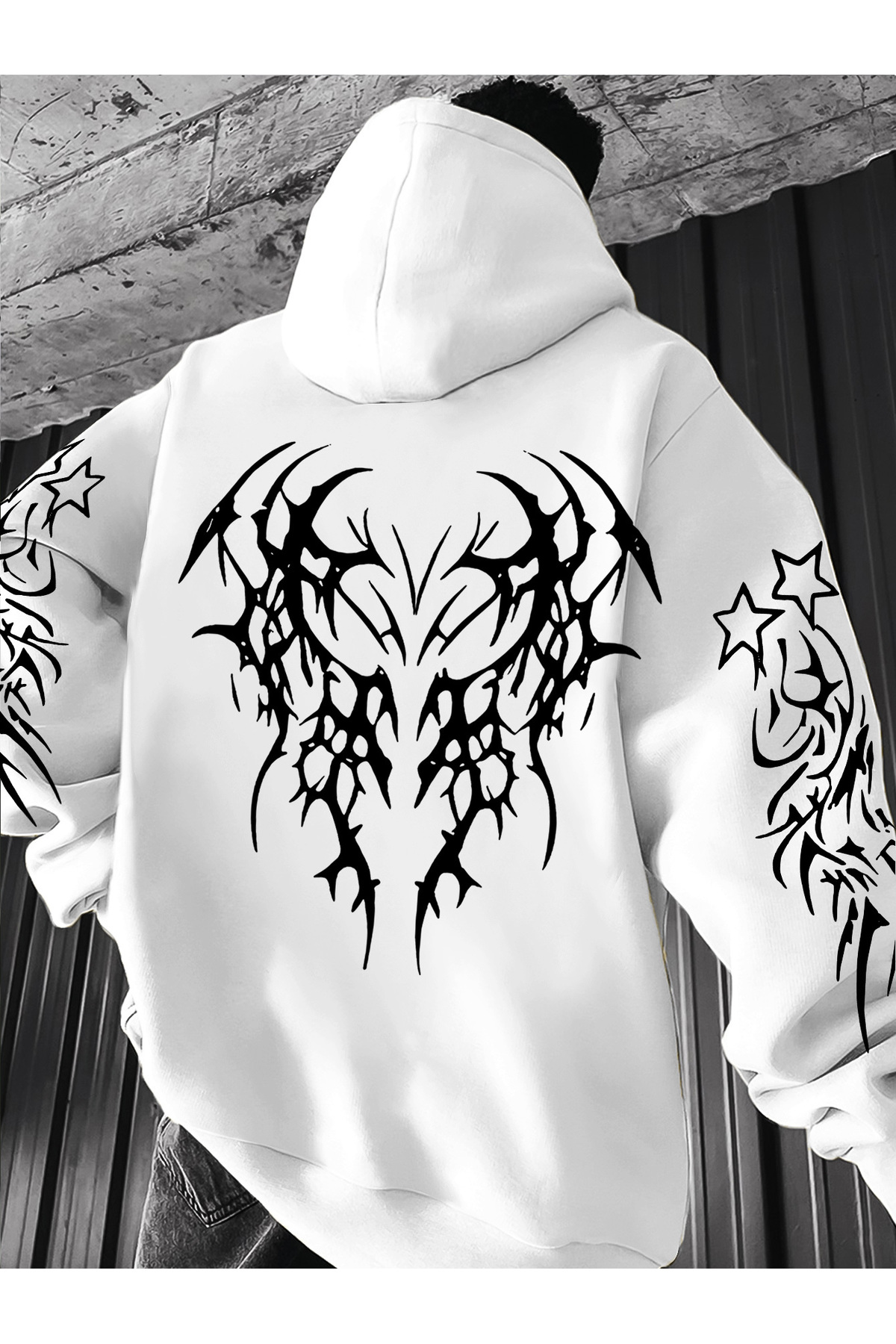 GALASHOP Erkekler için Hoodie with a Dark-Themed Baskılı