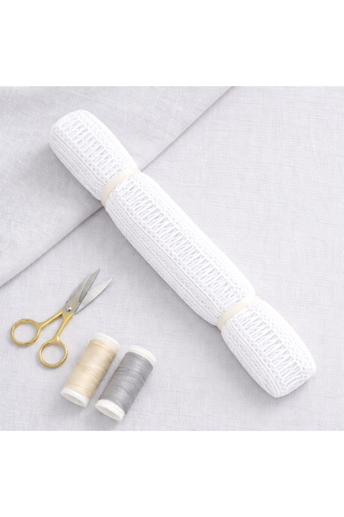 Kolber Intermediate Lace Guipure 9 Meters Length - 2 cm Width – White – Craft & Textile Decoration Accessory