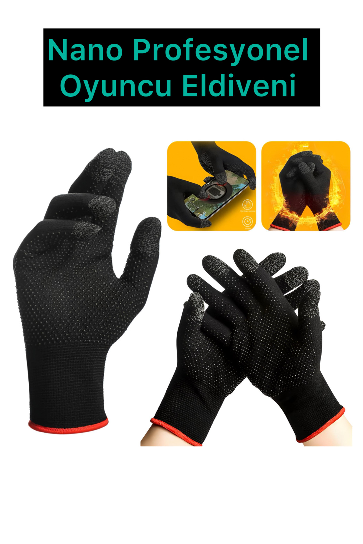 ucuzmi Telefon ve Tabletlere uyumlu Giyilebilir Profesyonel E-Spor Pubg mobile Oyun Full 10 Parmak Eldiveni Ultra Hassasiyet görsel 5