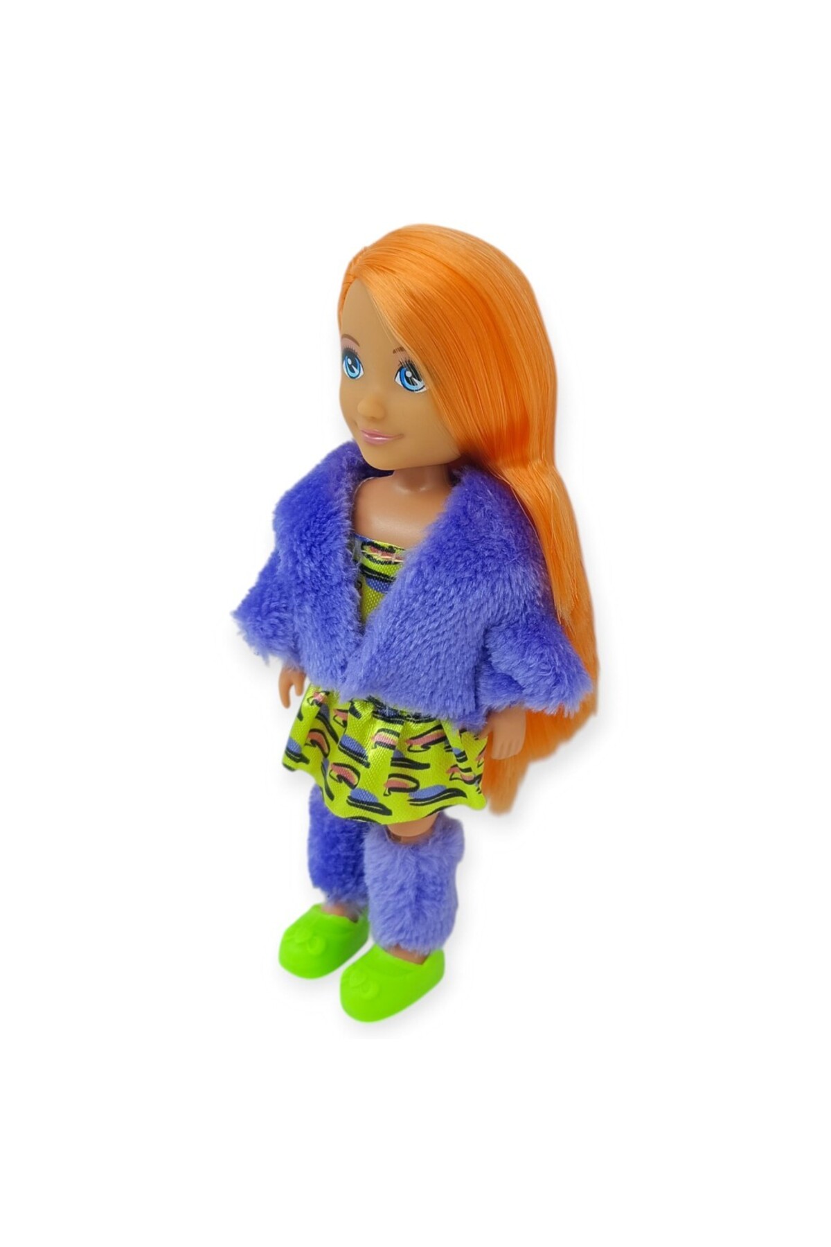 Hatıra Kutusu Moda İkonu Bebek Figür 13 cm - Turuncu Saçlı Neon Şıklık (Lisinya) fotoğrafı 4 (önizleme)