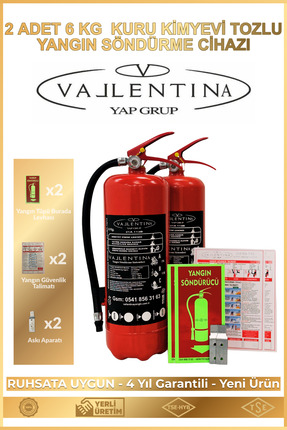 VALLENTİNA 6KG TOZLU YANGIN SÖNDÜRME CİHAZI RUHSATA UYGUN TSE-HYB/CE BELGELİ(...