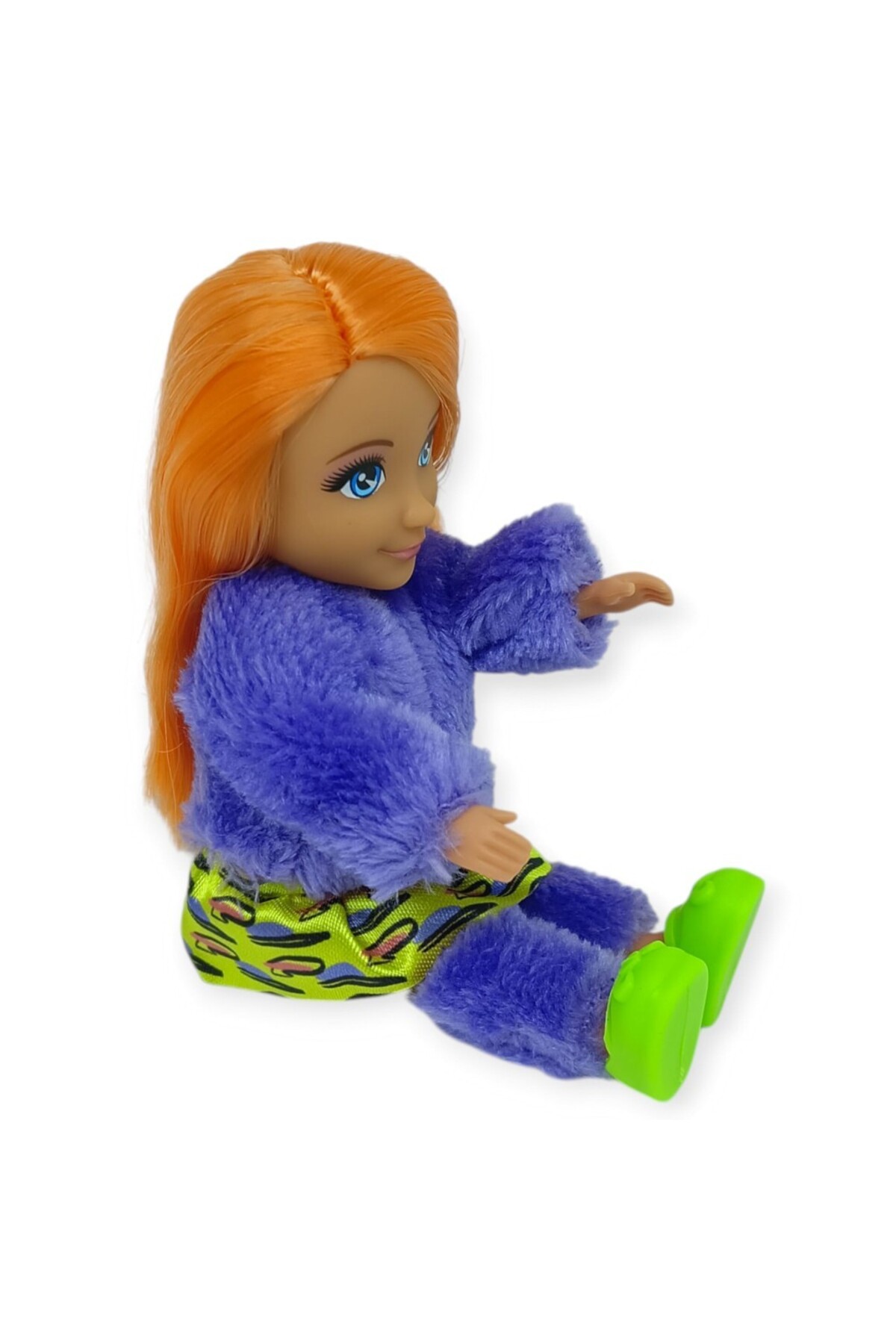 Hatıra Kutusu Moda İkonu Bebek Figür 13 cm - Turuncu Saçlı Neon Şıklık (Lisinya) fotoğrafı 3 (önizleme)