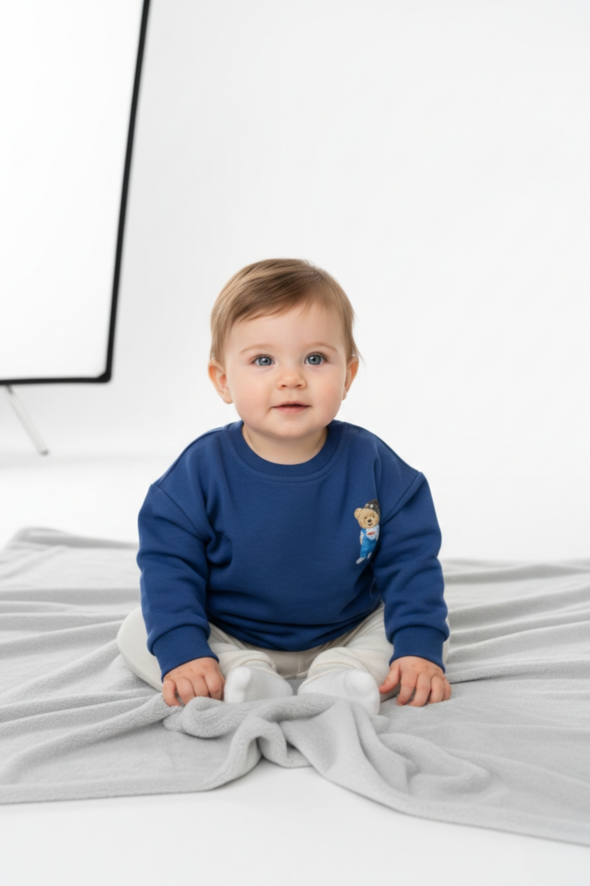 LOGO AKSESUAR Erkek Çocuk Pamuk Renkli Baskılı Oversize 2'li 3 İp Sweatshirt fotoğrafı 2 (önizleme)