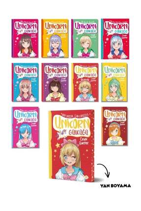 Dokuz Çoçuk Unicorn Günlüğü Serisi - 10 Kitap Takım Set - Yan Boyamalı Özel B...