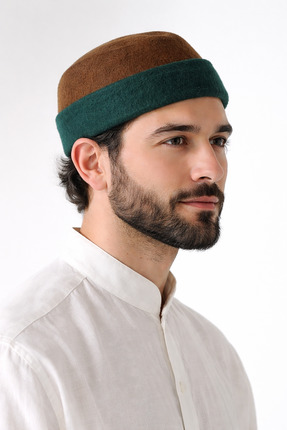 FEZKON DERVİŞ KEÇE TAKKE KAHVE YEŞİL