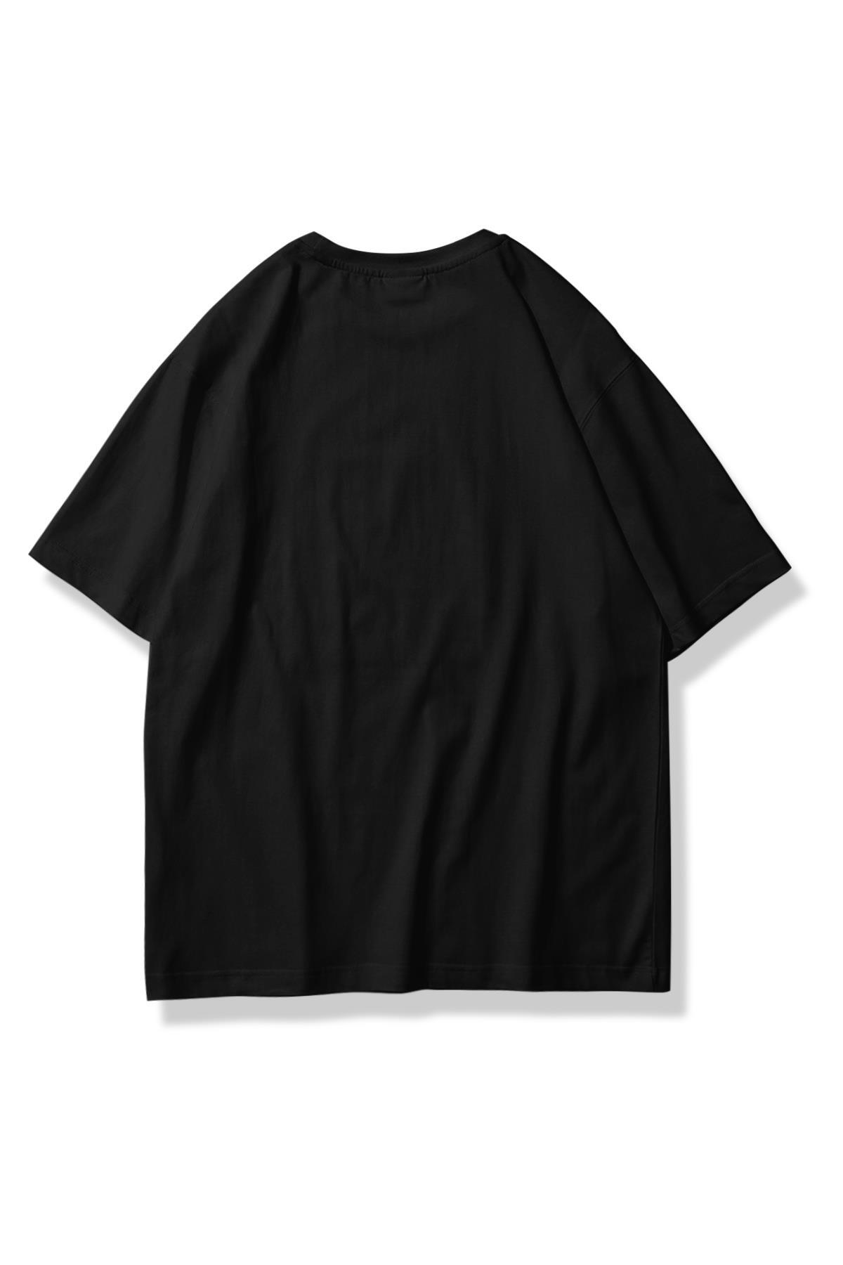 Trendiz  Unisex 2M Taş Baskılı Tshirt Siyah - Görsel 2