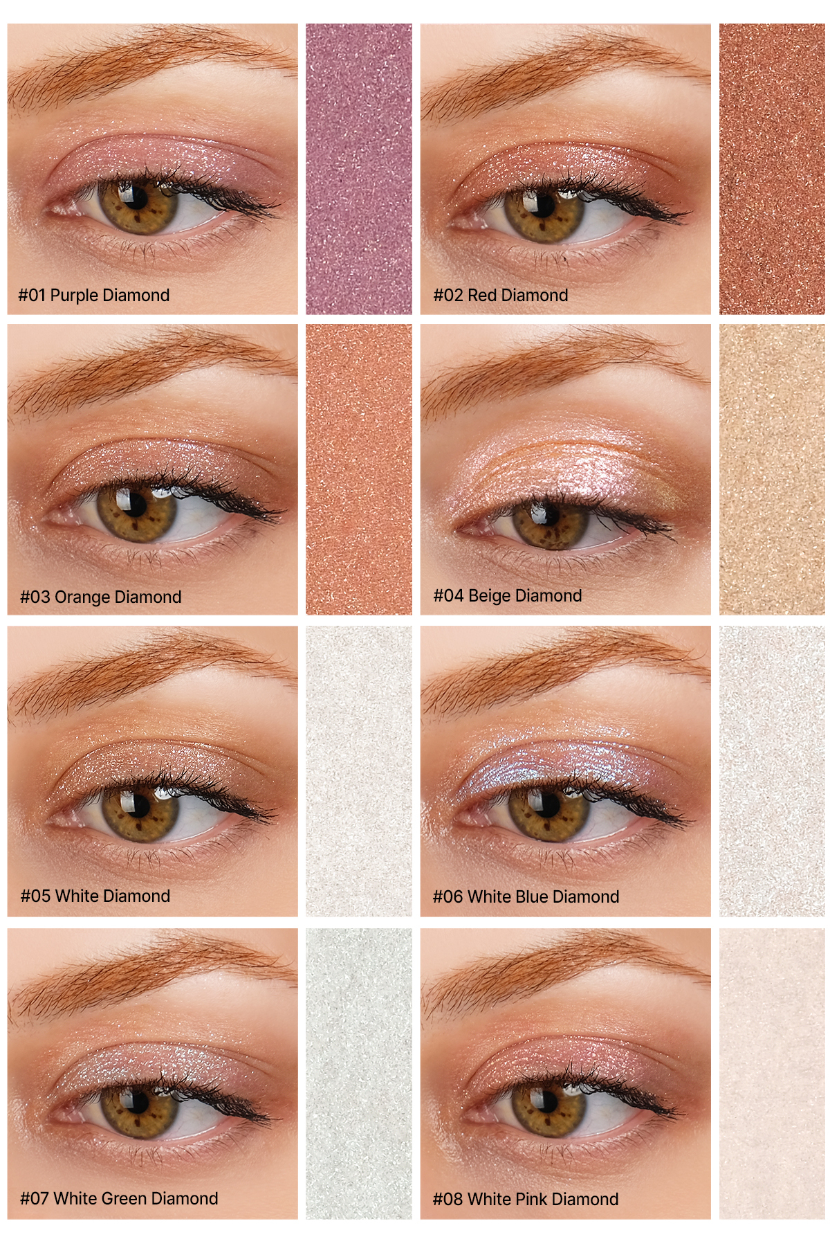 Yoğun Işıltılı Jel Yapılı Tekli Far Diamond Glow Eyeshadow 05 White Diamond — سفید 111669 — تصویر 6 از 9