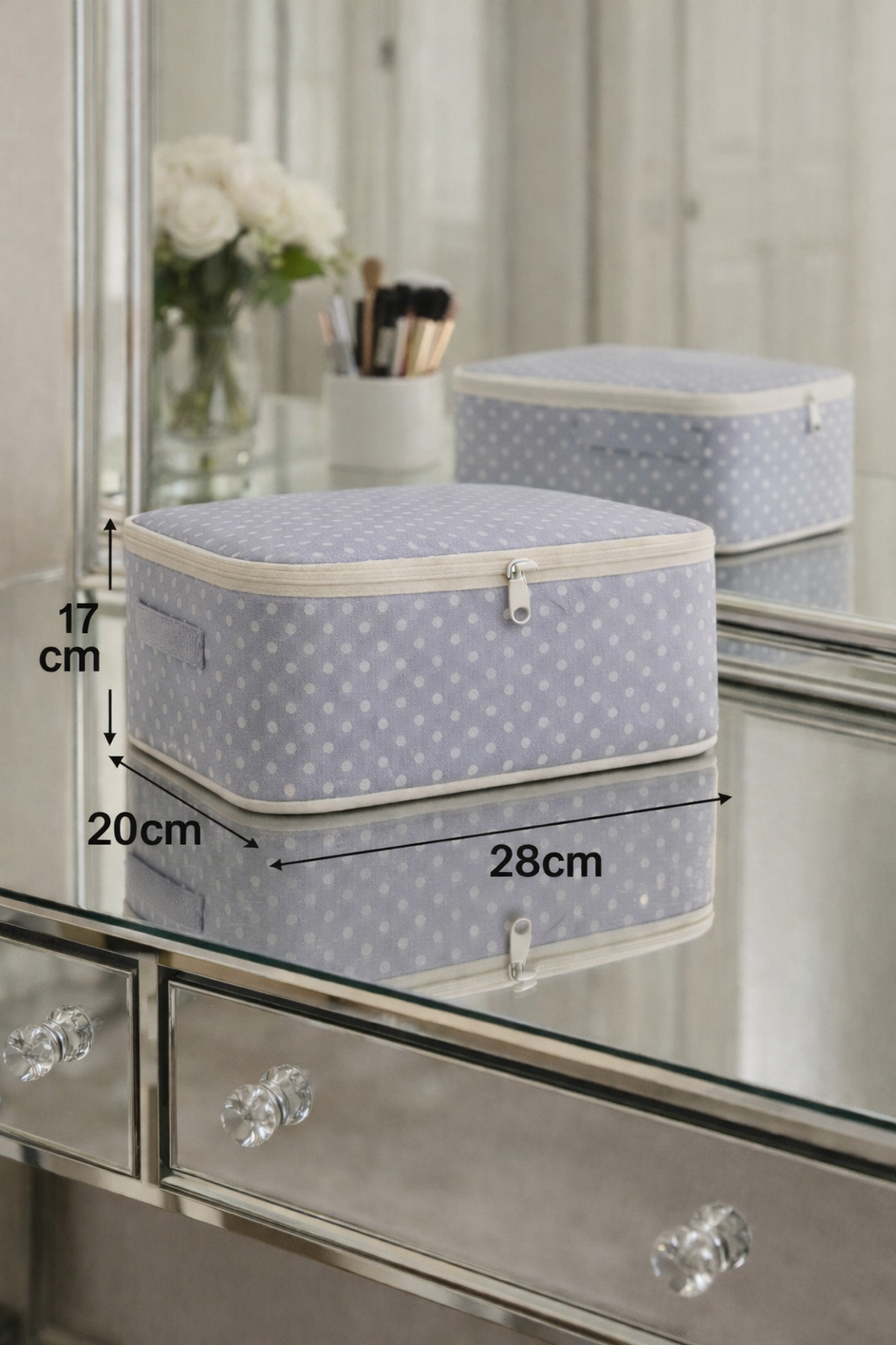 Spartek home textile 6 Parça puantiye desenli - Doğum/Hastane Çıkış Çantası - desenli bebek bakım seti fotoğrafı 3 (önizleme)